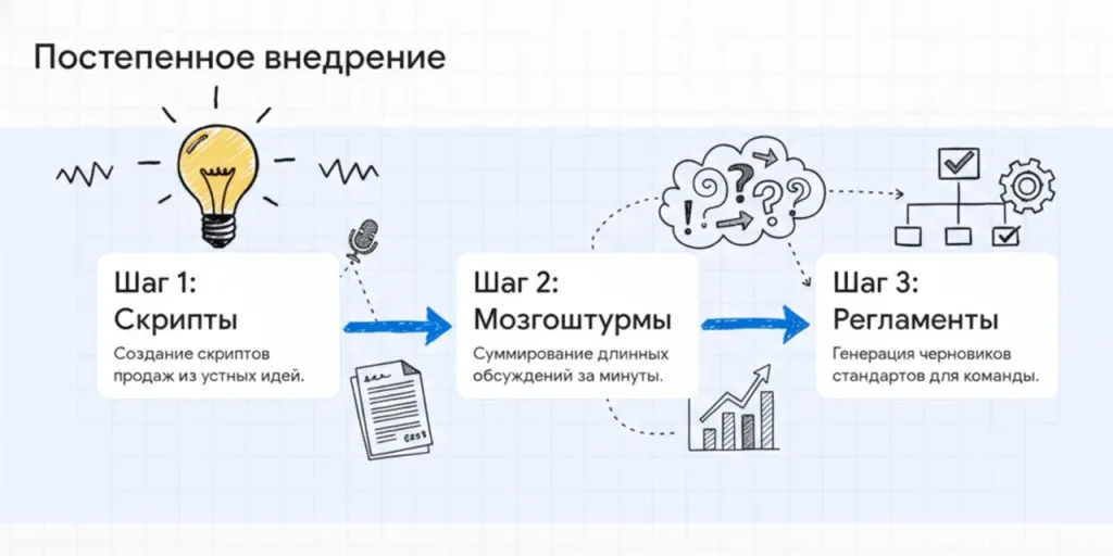 постепенное внедрение ИИ