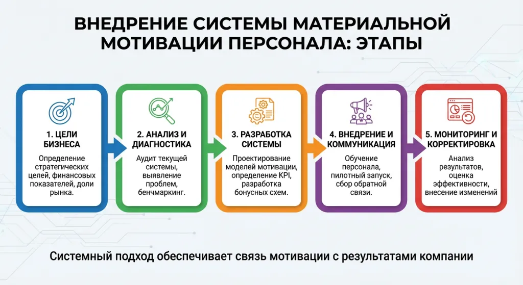 Внедрение системы материальной мотивации персонала