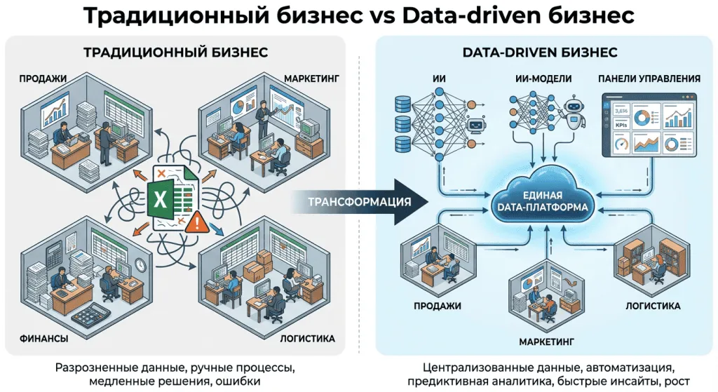 традиционный бизнес и бизнес с ии