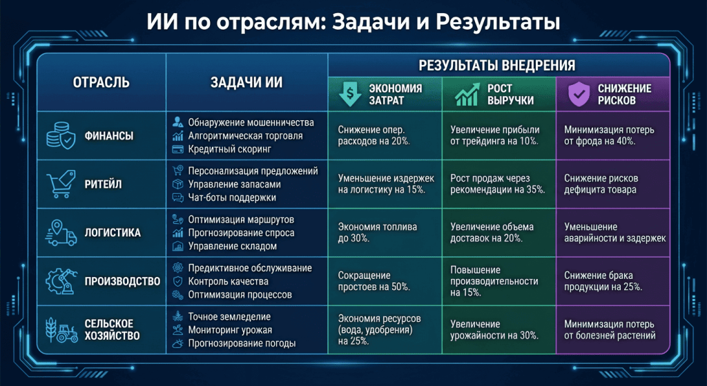 ии в разных отраслях