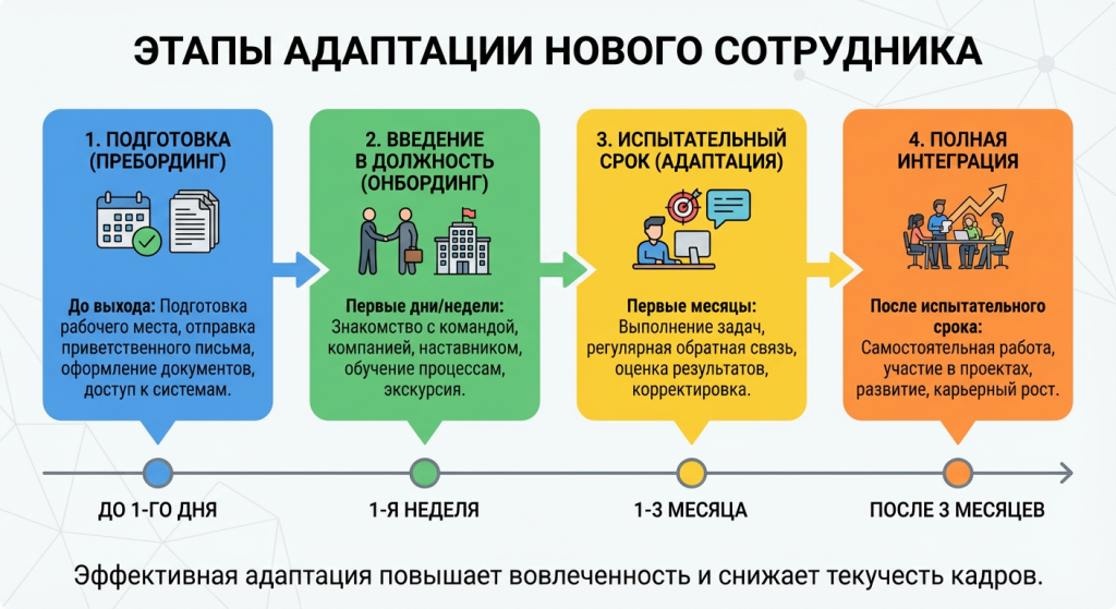 этапы адаптации нового сотрудника этапы адаптации нового сотрудника